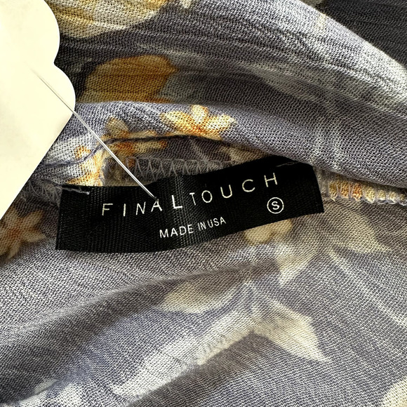 NWT Final Touch Maternity Blue Floral V-Neck Short Sleeve Dress Size Small - Picture 5 of 8